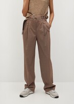 Thumbnail for your product : MANGO Pleat Detail Check Trousers, Brown