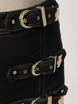 Thumbnail for your product : Versace Buckled Denim Mini Skirt