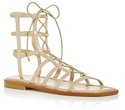 stuart weitzman women's kora lace up gladiator sandals