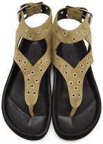 Thumbnail for your product : Isabel Marant Beige Suede Elwina Eyelet Sandals