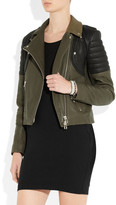 Thumbnail for your product : Faith Connexion Two-tone textured-leather biker jacket