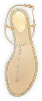 Thumbnail for your product : Rene Caovilla Crystallized Ankle-Wrap Flat Thong Sandal