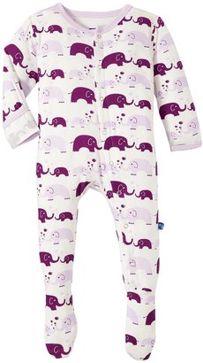 Kickee Pants Printed Footie (Baby) - Bubble Elphant - 0-3 Months