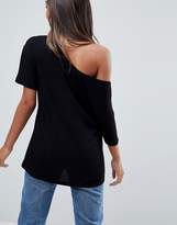 Thumbnail for your product : ASOS DESIGN Off Shoulder T-Shirt In Rib