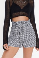 Thumbnail for your product : Nasty Gal Womens Walk in the Park Gingham High-Waisted Shorts - Black - 10
