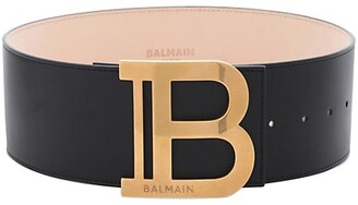Balmain Logo Leather Belt