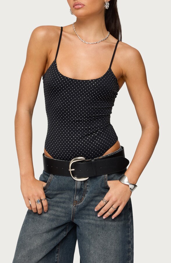 EDIKTED Georgey Rhinestone Bodysuit
