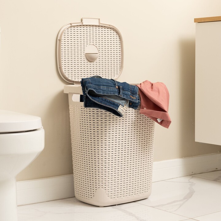 Dunelm Addis 50L Natural Laundry Basket Linen (Natural) ShopStyle