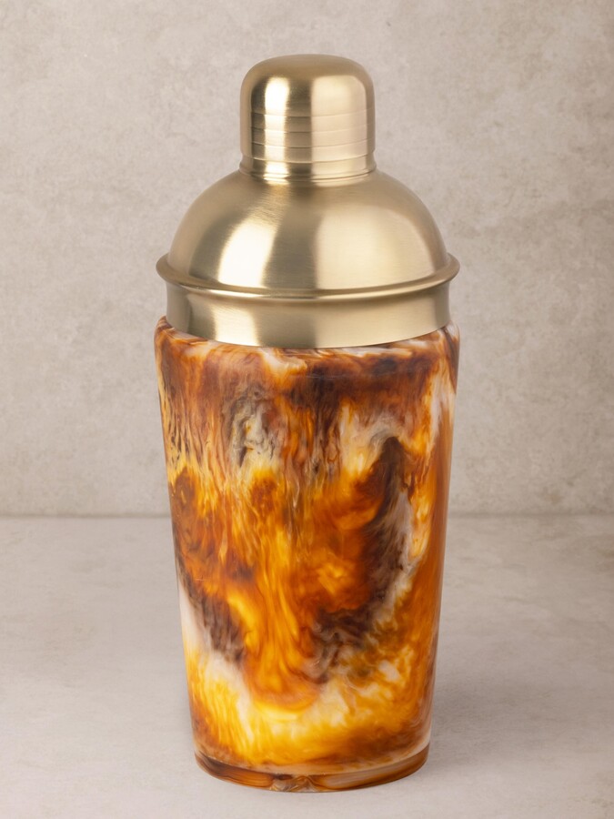 Gauri Kohli Kampai Cocktail Shaker - Shades of brown, with matte gold