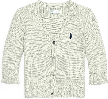 Polo Ralph Lauren Kids Combed Cotton V-Neck Cardigan (Infant) (Light Sport  Heather) Boy's Sweater - ShopStyle