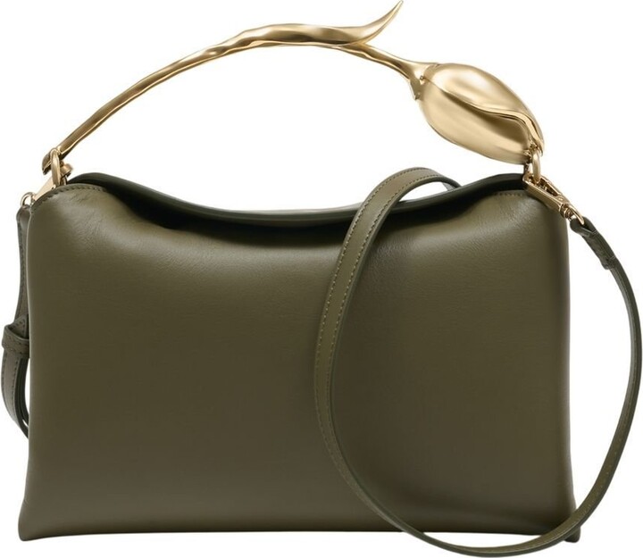 Erdem Bloom Medium Leather Clutch Bag