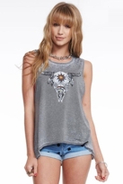 Thumbnail for your product : Chaser LA Vintage Skull  Deep Armhole Tank in Army