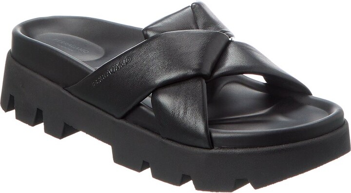 Ferragamo Air Lug Leather Sandal
