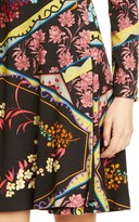 Thumbnail for your product : Etro Mixed Floral Long Sleeve Wool Jersey Dress