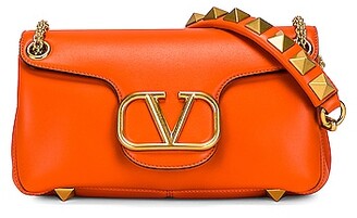 Valentino Garavani Stud Sign Shoulder Bag in Orange - ShopStyle