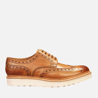Grenson Men's Archie V Leather Brogues Tan Calf