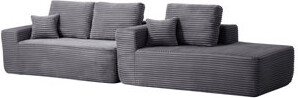 Latitude Run Modern Plush Corduroy Sectionals 105-inch Deep Seat With Chaise For Living Room