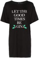 Thumbnail for your product : boohoo Christmas Good Times Be Gin Slogan T-Shirt Dress