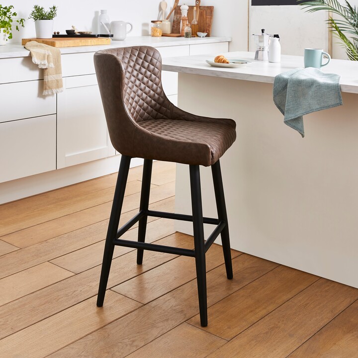 Dunelm Montreal Counter Height Bar Stool, Faux Leather Brown ShopStyle