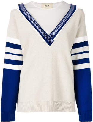 Ports 1961 stripe detail sweater