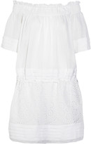 Thumbnail for your product : Collette Dinnigan Collette by Pleated linen and broderie anglaise mini dress