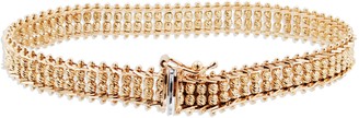 Imperial Gold 7-1/4" Woven Sparkle Bead Bracelet, 14K, 13g