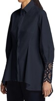Thumbnail for your product : Lela Rose Embroidered Eyelet Poplin Shirt