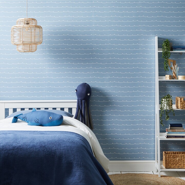 Dunelm Wave Wallpaper Blue ShopStyle