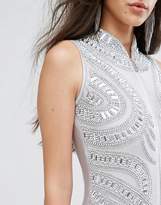 Thumbnail for your product : A Star Is Born Going Out Sleeveless Bodysuit With Iridescent Embellishment And Zip Front