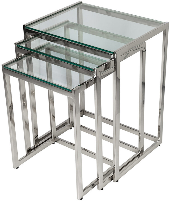Luxe Glass Top Nesting Side Tables Set of 3 ShopStyle Furniture