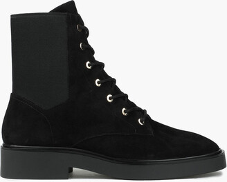 Stuart Weitzman Henley Lace-up Suede Ankle Boots