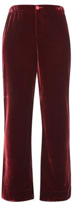 burgundy velvet trousers womens