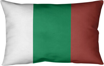 ArtVerse Boston Basketball Linen Striped Lumbar Pillow