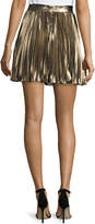 Thumbnail for your product : Haute Hippie Pleated Lamé; Mini Skirt, Gold