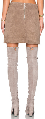 Blank NYC Suede Skirt in Taupe