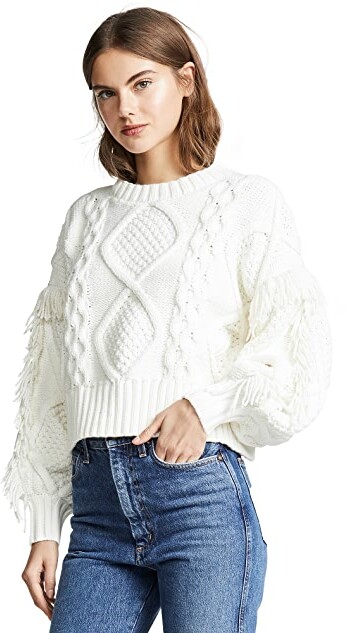 ivory fringe sweater