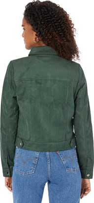 KUT from the Kloth Lorelei - Cropped Faux Suede Jacket (Hunter) Women's Clothing