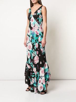 Dvf Diane Von Furstenberg deep V-neck floral print dress