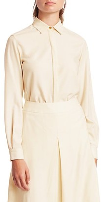 Agnona Wool Tailored Button Down Blouse