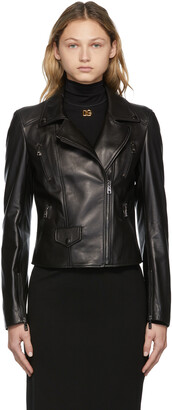 Dolce & Gabbana Black Leather Biker Jacket