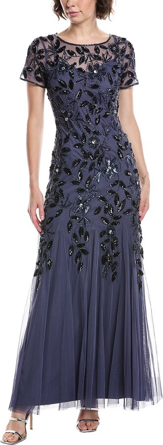 Adrianna Papell Bead & Sequin Maxi Dress