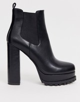 Thumbnail for your product : Simmi Shoes Simmi London Aura black chunky platform chelsea boots