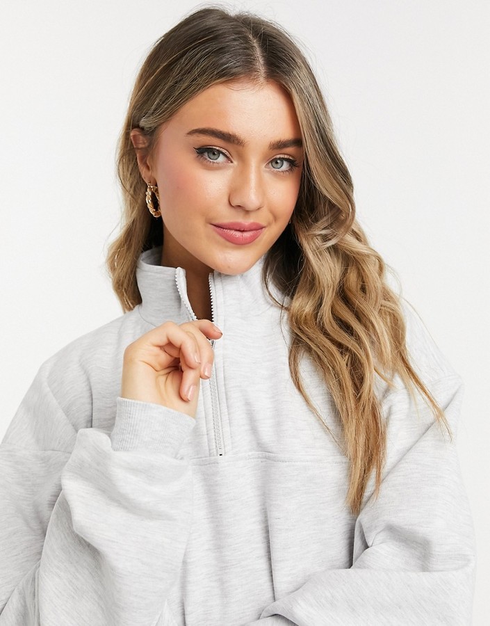 Asos Design Oversize Pullover Senfgelb Half Zip Asos ASOS DESIGN