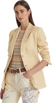 Thumbnail for your product : Lauren Ralph Lauren Herringbone Linen Blazer (Vintage Cream) Women's Clothing