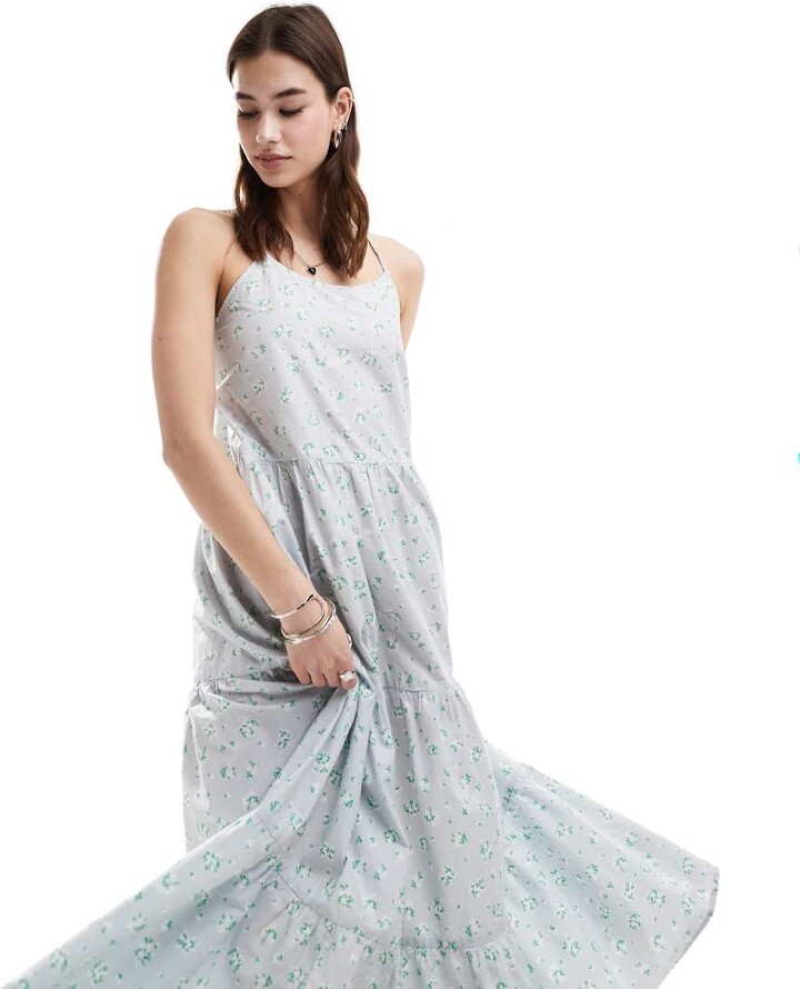 Monki knitted strappy maxi dress in orange ShopStyle