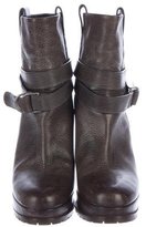 Thumbnail for your product : Brunello Cucinelli Leather Wedge Ankle Boots
