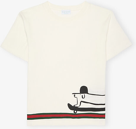 Gucci New White/Mc Branded-Print Cotton-Jersey T-Shirt 4-12 Years 8 Years