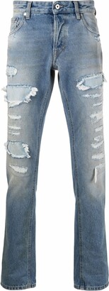 Just Cavalli Distressed Straight Jeans