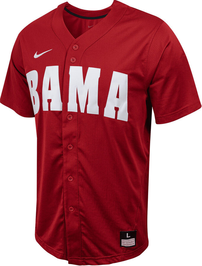 Nike Alabama Men's College Full-Button Baseball Jersey in Red - ShopStyle  Short Sleeve Shirts