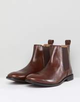 Thumbnail for your product : ASOS Design Wide Fit Chelsea Boots in Brown Leather